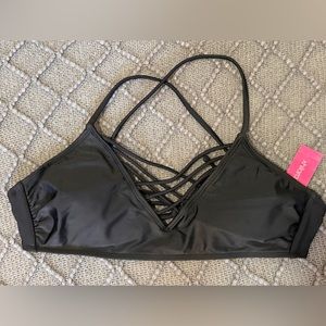 Brand New Xhilaration Cross front bikini top size large